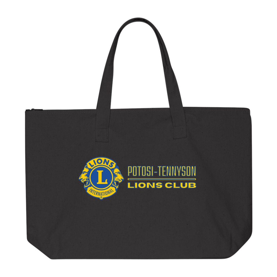 Lions Club Canvas Zippered Tote Bag